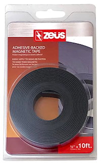 MAGNETIC TAPE, ADHESIVE BACKED, ZEUS, BLACK MAIN